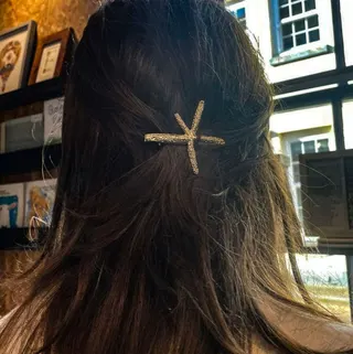 Gold Star Hair Clip for Women, Alloy Five-Pointed Star Side Hair Pin, Vintage Boho Hair Accessory, Secure Bangs Clip for Bangs & Loose Hair, 6cm