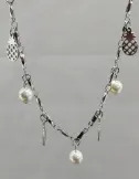 Stainless Steel Ankle Bracelet with Pearl & Cutout Charm, Silver Hypoallergenic Tarnish-Free Foot Chain for Women