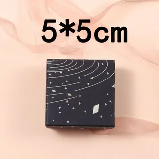 5x5cm Starry Sky Foil Jewelry Gift Box, 850gstiff Cardboard Black Box with 1.5cm Felt Lining, Ring Earring Necklace Packaging Box