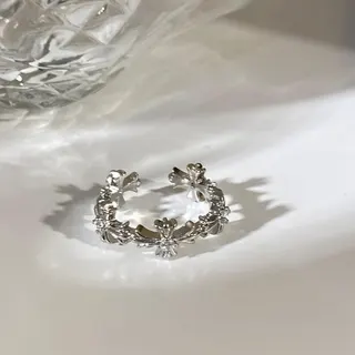 Cross Crystal Adjustable Open Ring - Silver Alloy Rhinestone Gothic Vintage Finger Ring, Resizable 1.85cm, Stackable Fashion Jewelry for Women