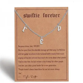 Speak Now Script Letter Necklace - Stainless Steel Silver Pendant Chain 45+5cm, Hypoallergenic Tarnish-Free, Gift Ready Packaging