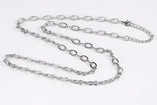 Rose Gold Fig-8 Chain 60+5cm Alloy Jewelry Chain, Mirror Polished Tarnish-Resistant Necklace Bracelet DIY Chain, 1pc