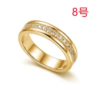 Luxury Full Diamond Ring for Women, 18K Gold Plated Copper with Cubic Zirconia, Wide Band Minimalist Gold Ring Size 7, Tarnish Resistant