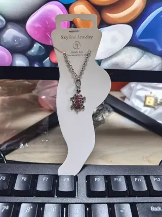 Turtle Charm Anklet for Women, Rhinestone Paved Alloy Foot Chain, Red Crystal Cute Turtle Pendant, Tarnish-Free Plated, ~21cm