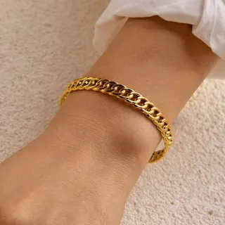 Gold Multi-Layer Crossover Open Bangle, Stainless Steel 18K Gold Plated, Adjustable Minimalist Stackable Bracelet for Women