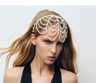 Vintage Pearl Headband - Bridal Wave Beaded Hair Accessory, Bohemian Wedding Headpiece, Elegant Photo Party Hairband