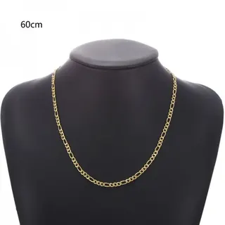Minimalist Gold Chain Necklace for Women, 60cm Long Alloy Link Chain, Elegant Layering Pendant Base, Hypoallergenic Plated Jewelry