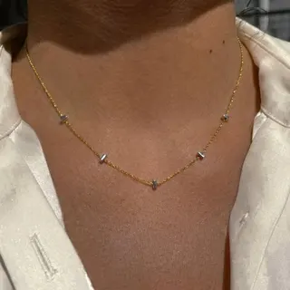 Minimalist Small Square Necklace for Women, 18K Gold Plated Stainless Steel Fine Chain, Adjustable 40+5cm, Hypoallergenic Geometric Layering Pendant