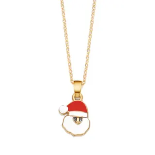 Christmas Snowman Enamel Pendant Necklace, 18K Gold Plated Stainless Steel, Holiday Gift for Women, 45+5cm Chain